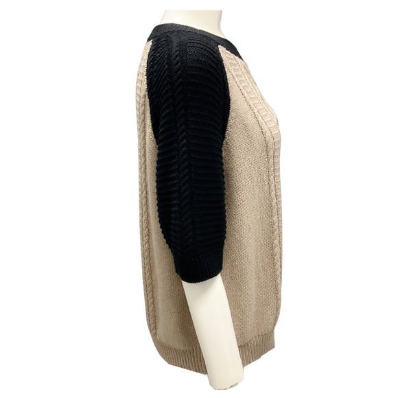 ST. JOHN CAMEL CAVIAR SPRING 2014 WOOL KNIT SWEATER - Picture 2 of 4